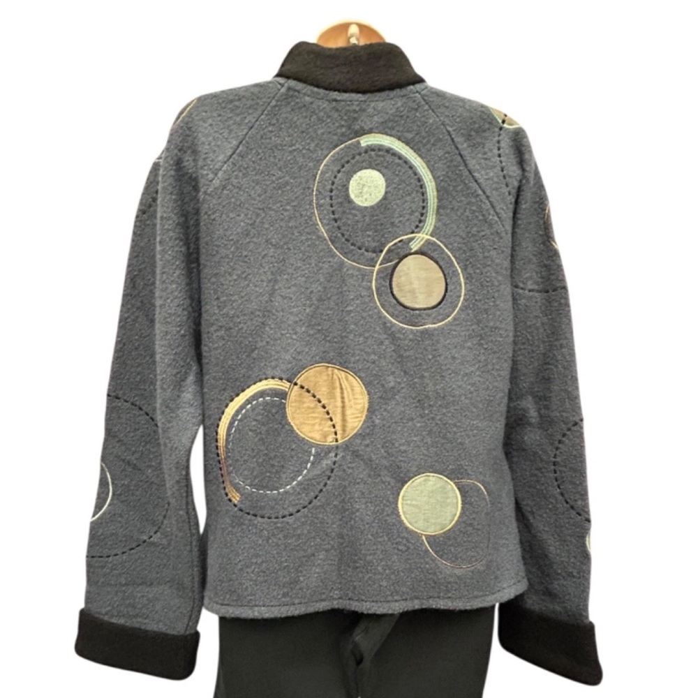 CoVelo Sweater Jacket Women Medium Blue Art to Wear Cardigan Art Teacher - Picture 3 of 12